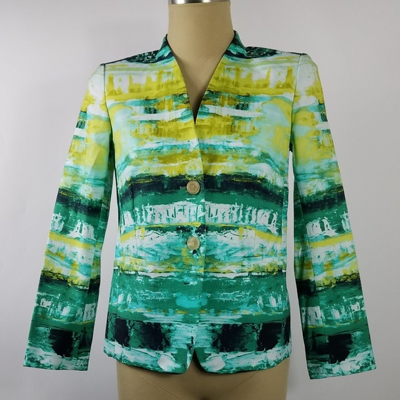 LAFAYETTE 148 Lilith Printed Graphic Aquarium Jacket Blazer - Picture 2 of 6